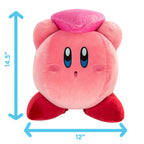 Tomy Club Mocchi Kirby with Heart Mega Plush Toy Ultra Soft Collectible Stuffed Figure for Kids and Fans 15 inch TM-T12787