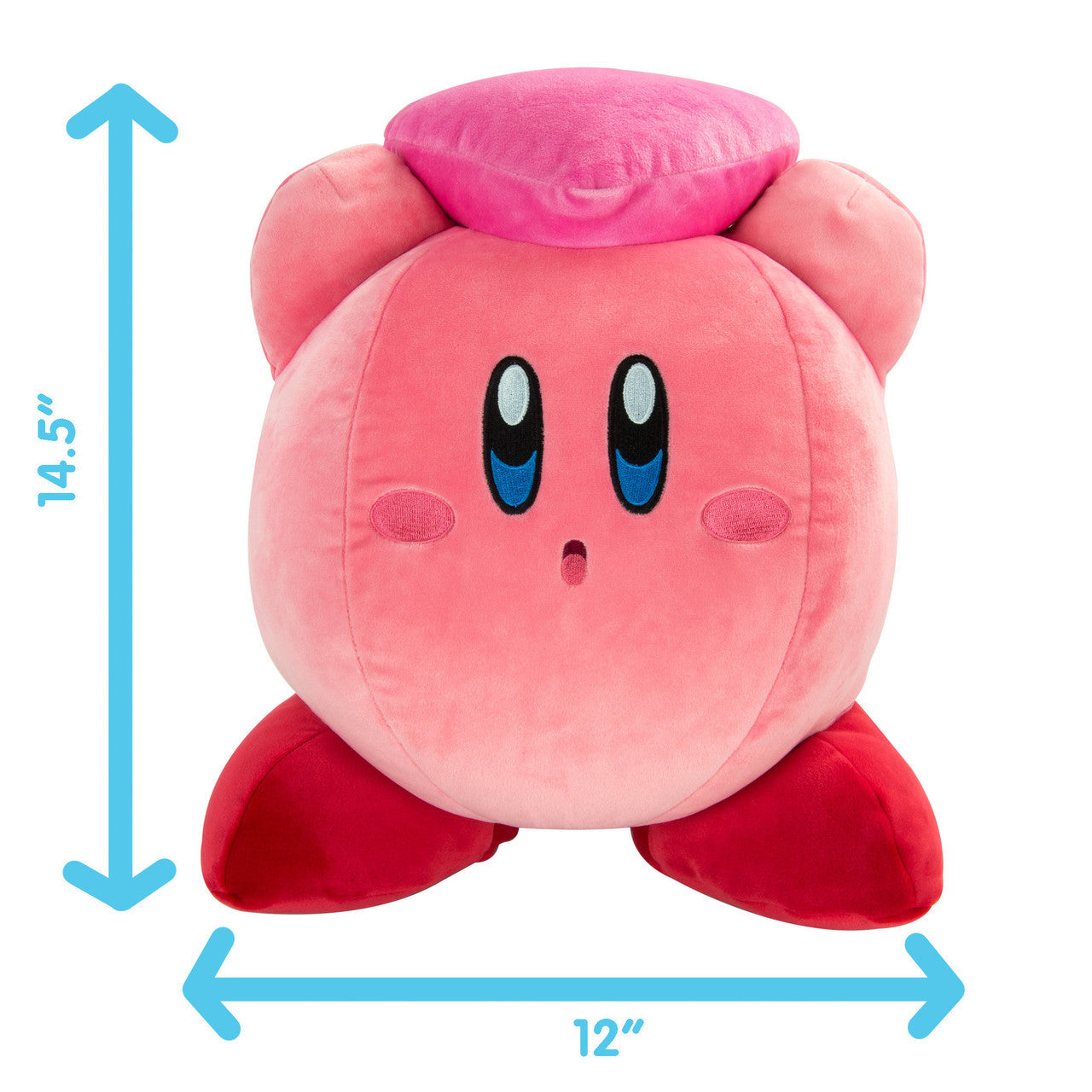 Tomy Club Mocchi Kirby with Heart Mega Plush Toy Ultra Soft Collectible Stuffed Figure for Kids and Fans 15 inch TM-T12787