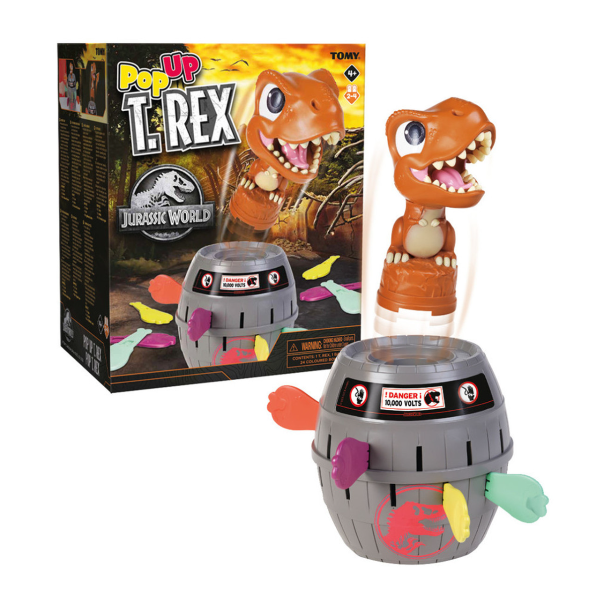 Tomy Pop Up T-Rex Kids Game Family and Preschool Kids Games for Family Game Night Kids Activities and Jurassic World Toys Girls and Boys Games for 2-4 Players - Ages 4 Years and Up TM-T73290