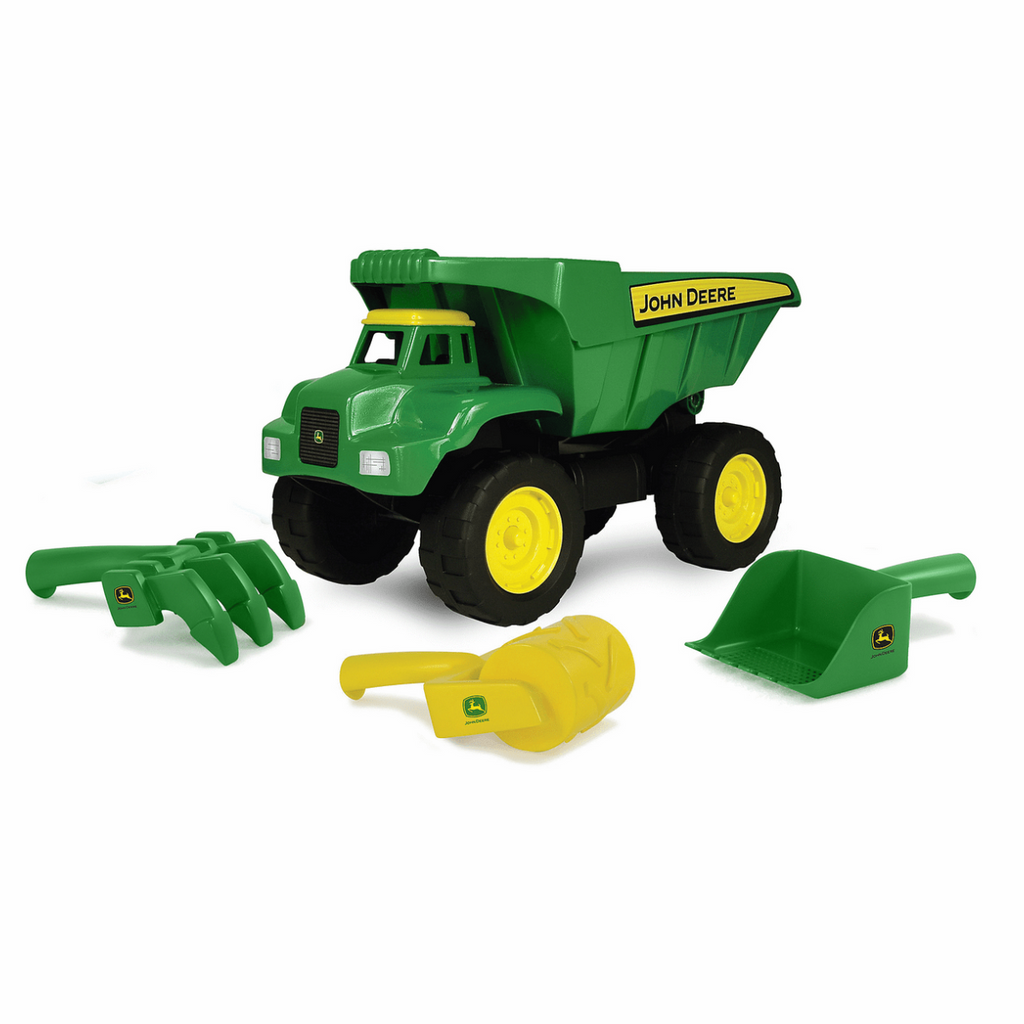 Tomy John Deere Preschool 15 Inch Big Scoop Dump Truck With Sand Tools Outdoor Toys For Ages 3 To 4 TM-46510V2