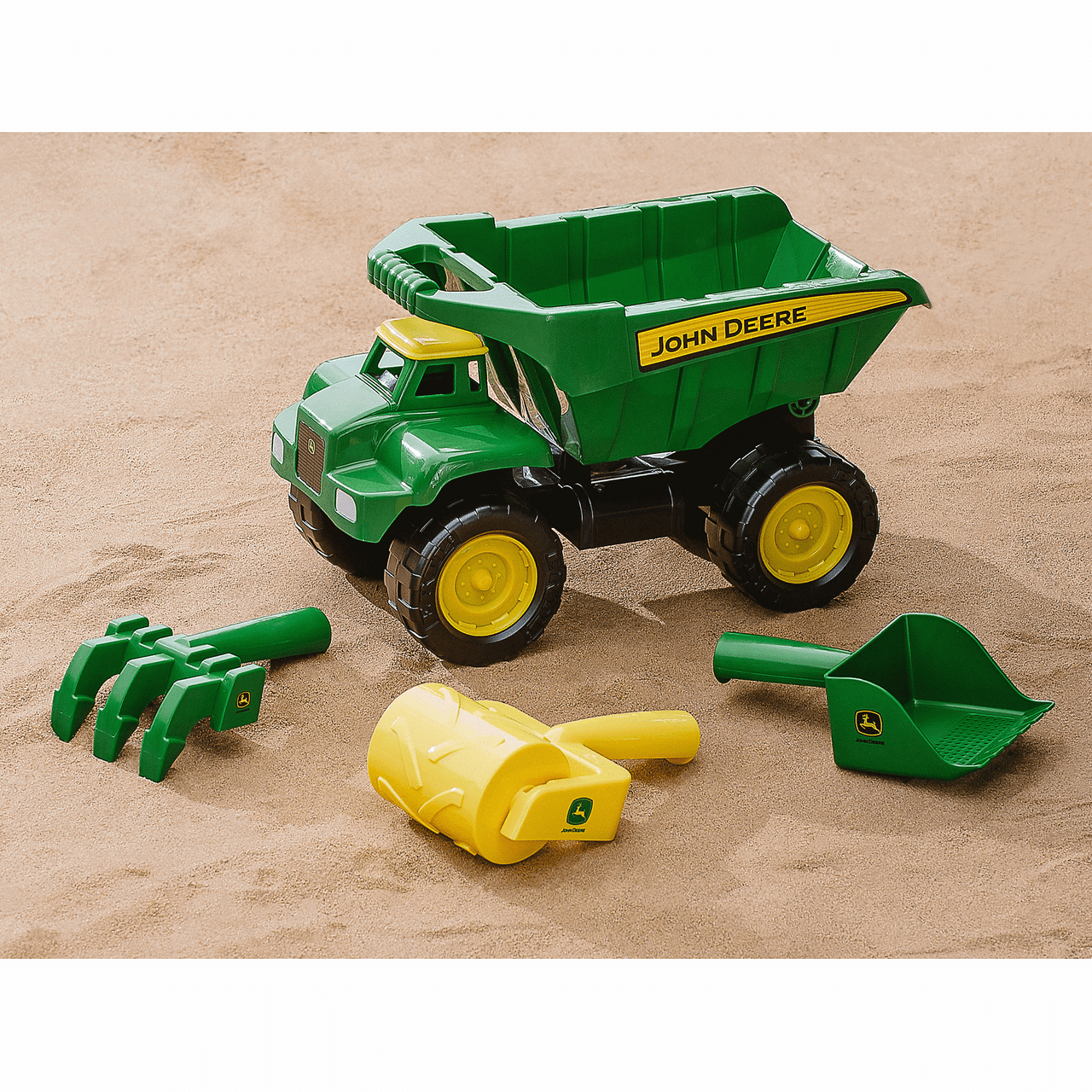Tomy John Deere Preschool 15 Inch Big Scoop Dump Truck With Sand Tools Outdoor Toys For Ages 3 To 4 TM-46510V2