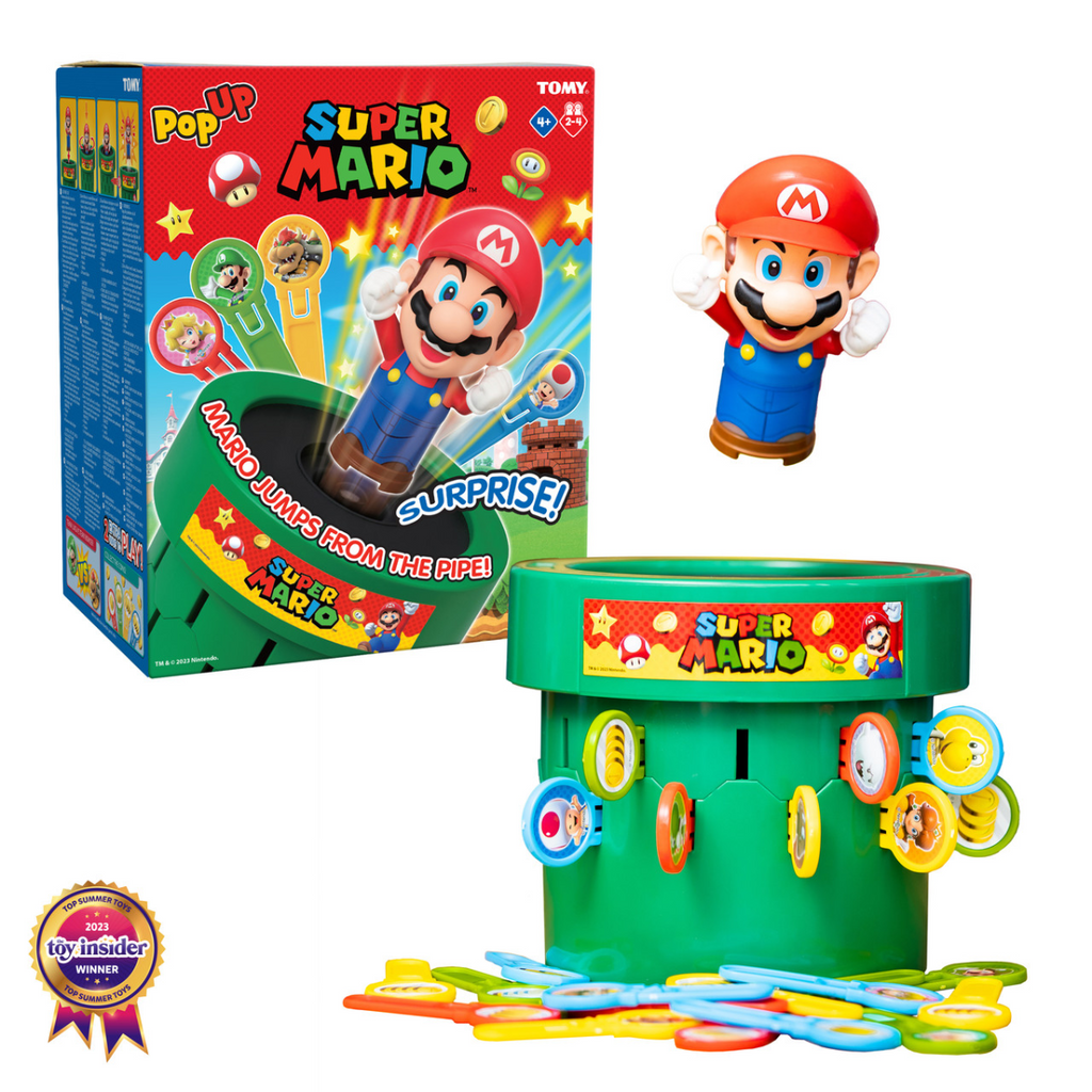 Tomy Pop Up Super Mario Board Game Family and Preschool Kids Games for Family Game Night Kids Activities and Super Mario Toys Girls and Boys Games for 2-4 Players - Ages 4 Years and Up TM-T73538US