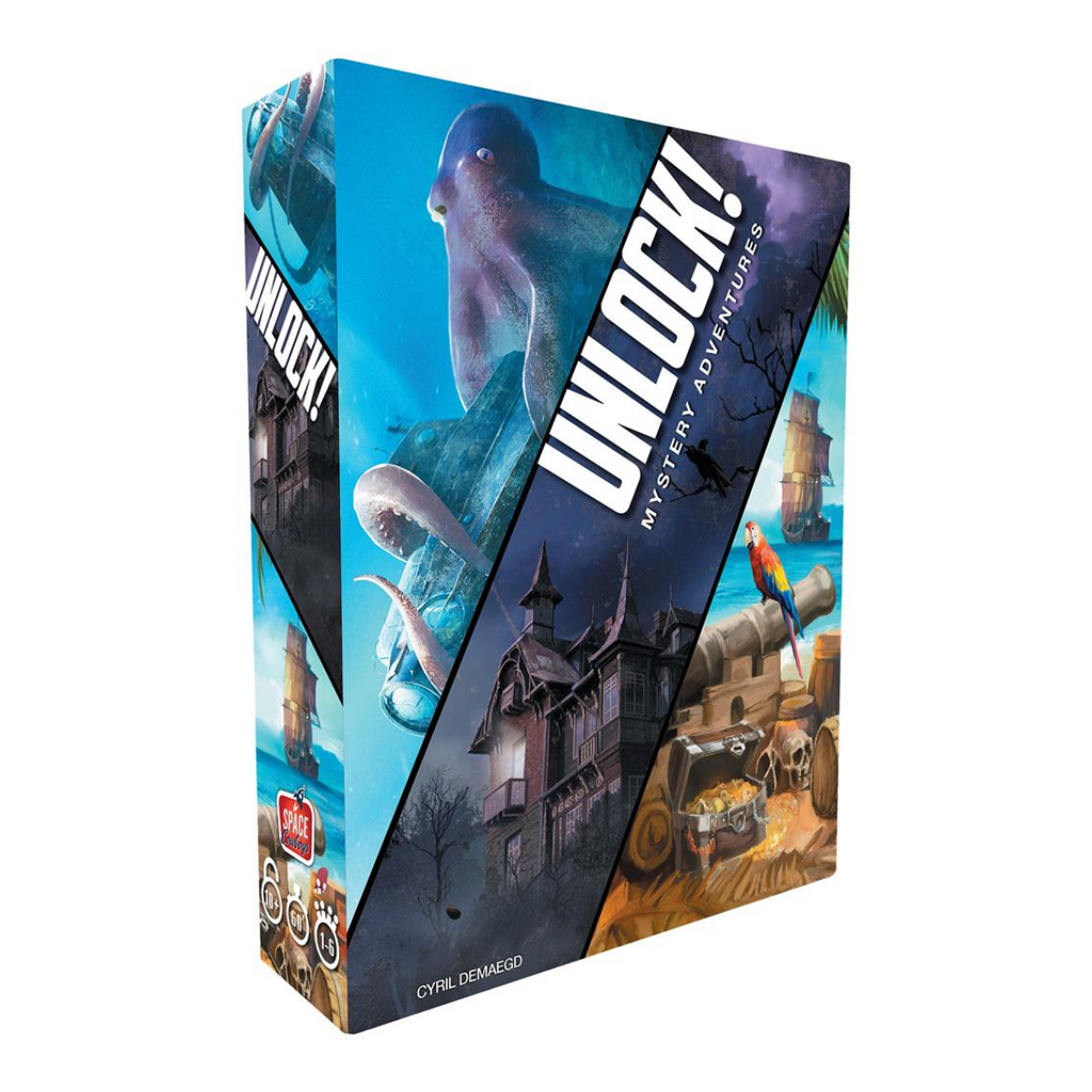 Asmodee UNLOCK Mystery Adventures Card Game Escape Room Games for Adults and Family for Ages 10 and up for 1 to 6 Players Average Playtime 60 Minutes UNL02