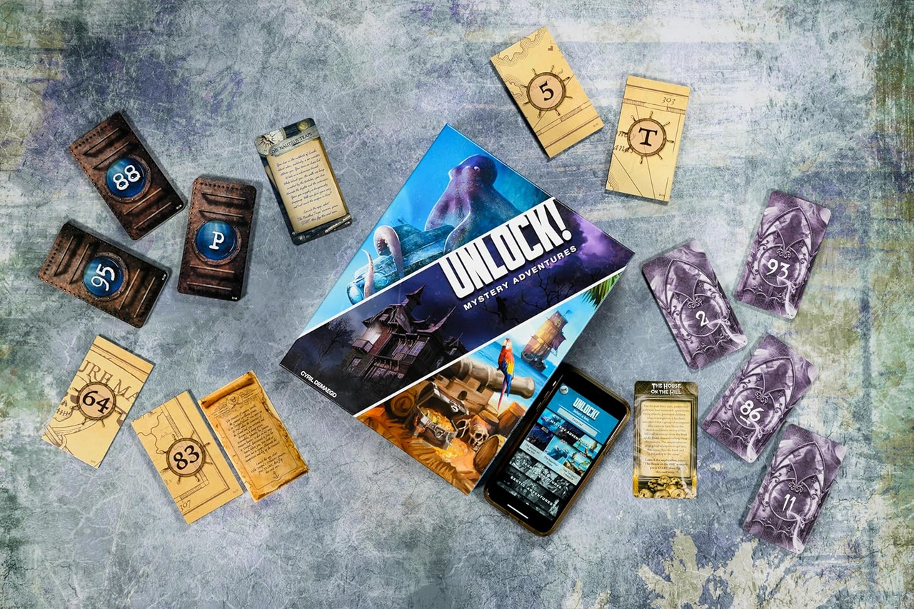 Asmodee UNLOCK Mystery Adventures Card Game Escape Room Games for Adults and Family for Ages 10 and up for 1 to 6 Players Average Playtime 60 Minutes UNL02