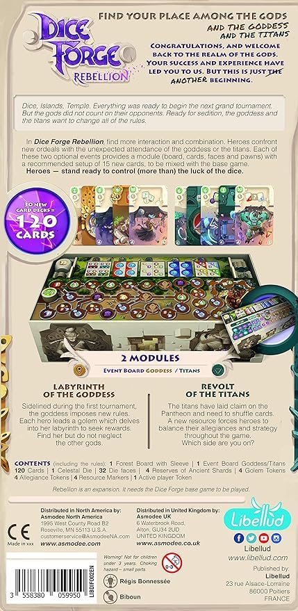 Asmodee Dice Forge Rebellion Expansion Board Game Strategy Family Game for Ages 10 and up for 2 to 4 Players Average Playtime 45 Minutes ASM-DIF02