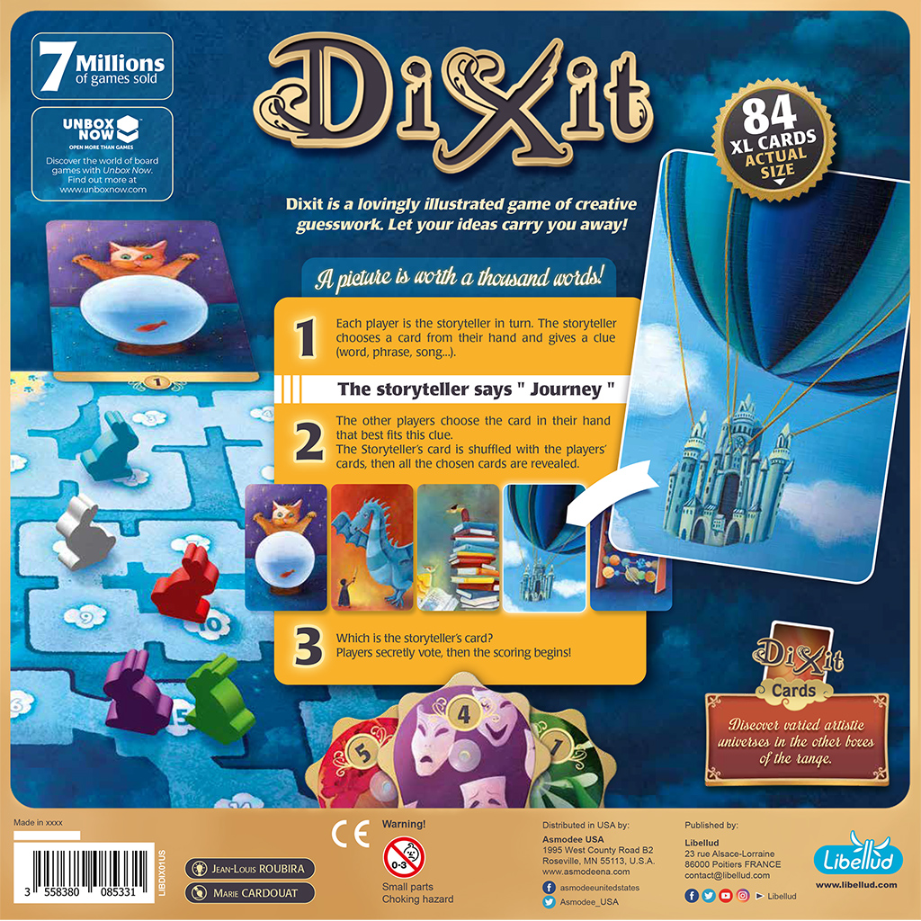 Asmodee Dixit Board Game Storytelling Party Game for Ages 8 and up for 3 to 6 Players Average Playtime 30 Minutes DIX01