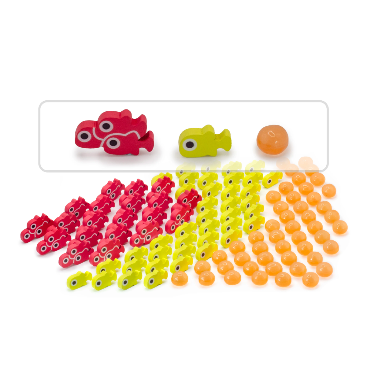 Stonemaier Finspan Upgrade Pack Wooden Young and School Tokens Plus Squishy Egg Tokens Accessory for Finspan Base Game STM871