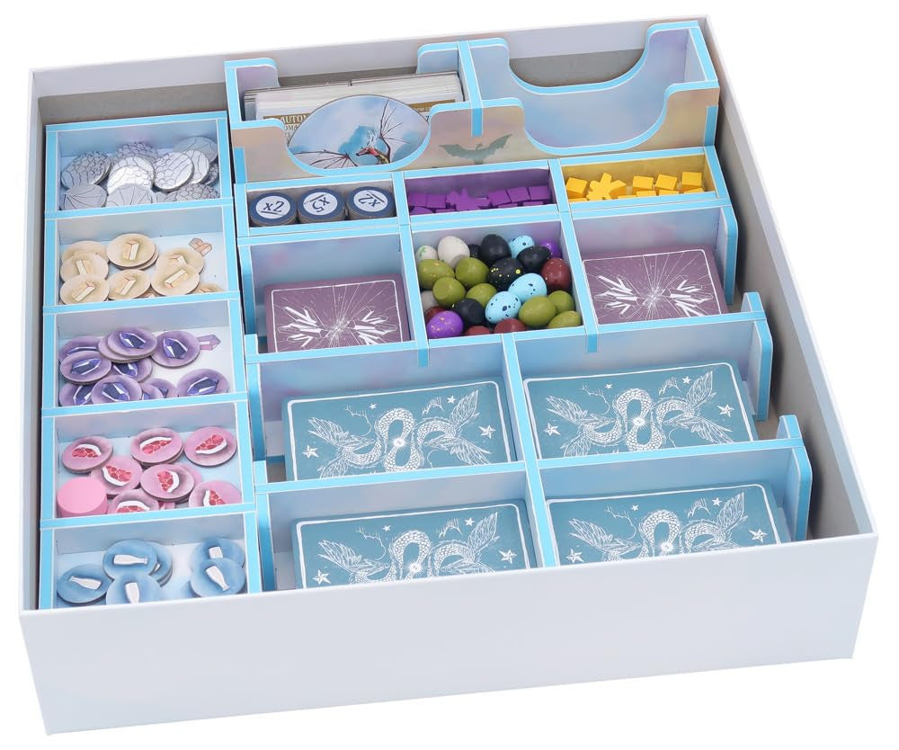 Stonemaier Wyrmspan Board Game with Folded Space Insert Kit Upgrade Pack and Neoprene Playmat Complete Premium Bundle for Enhanced Gameplay and Organized Storage STM850K1