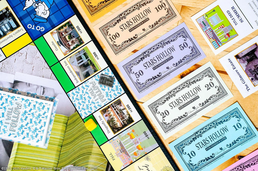 Usaopoly Monopoly Gilmore Girls Edition Board GameBuy, Sell & Trade Iconic Stars Hollow LocationsIncludes 6 Custom Tokens Like Lukeâ€™s Hat & Coffee MugFamily Game Night Fun Official Gilmore Girls Collectible USOMN010628