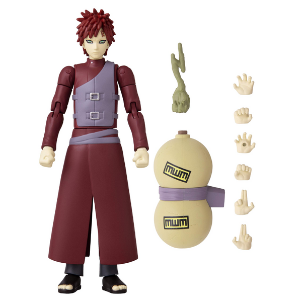 Anime Heroes Naruto Shippuden Gaara Collectible Action Figure 6.5 Inch Fully Articulated Anime Toy Official Licensed Merchandise BA36906