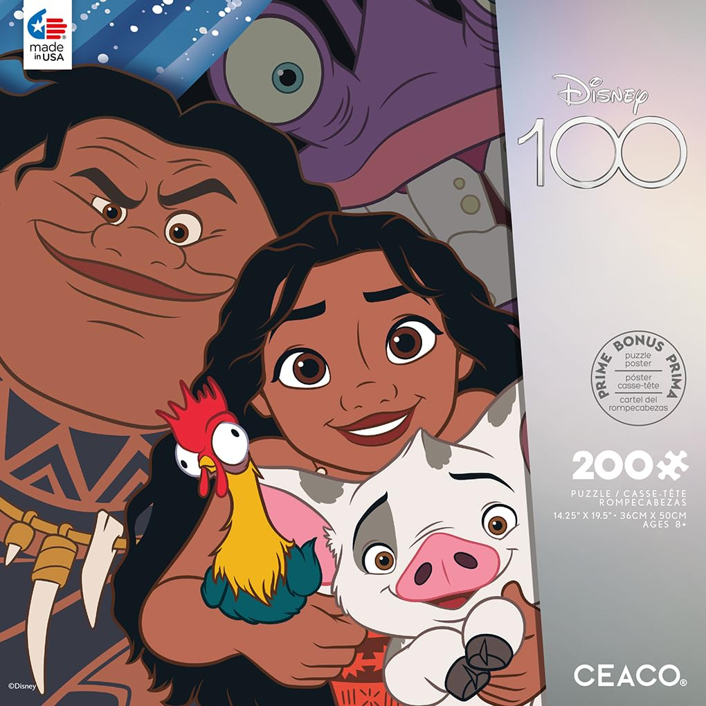 Ceaco Disney 100 Years Of Wonder Moana Selfies Puzzle (200 Piece)Family Fun Jigsaw Puzzle GWI224228