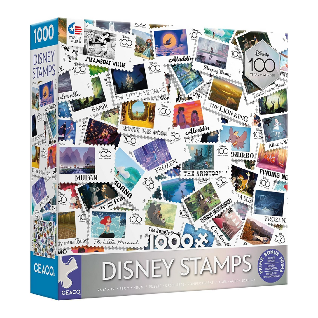 Ceaco Disney 100 Years Of Wonder Disney Stamps Puzzle (1000 Piece)Collectible Disney Stamp Puzzle GWI337719