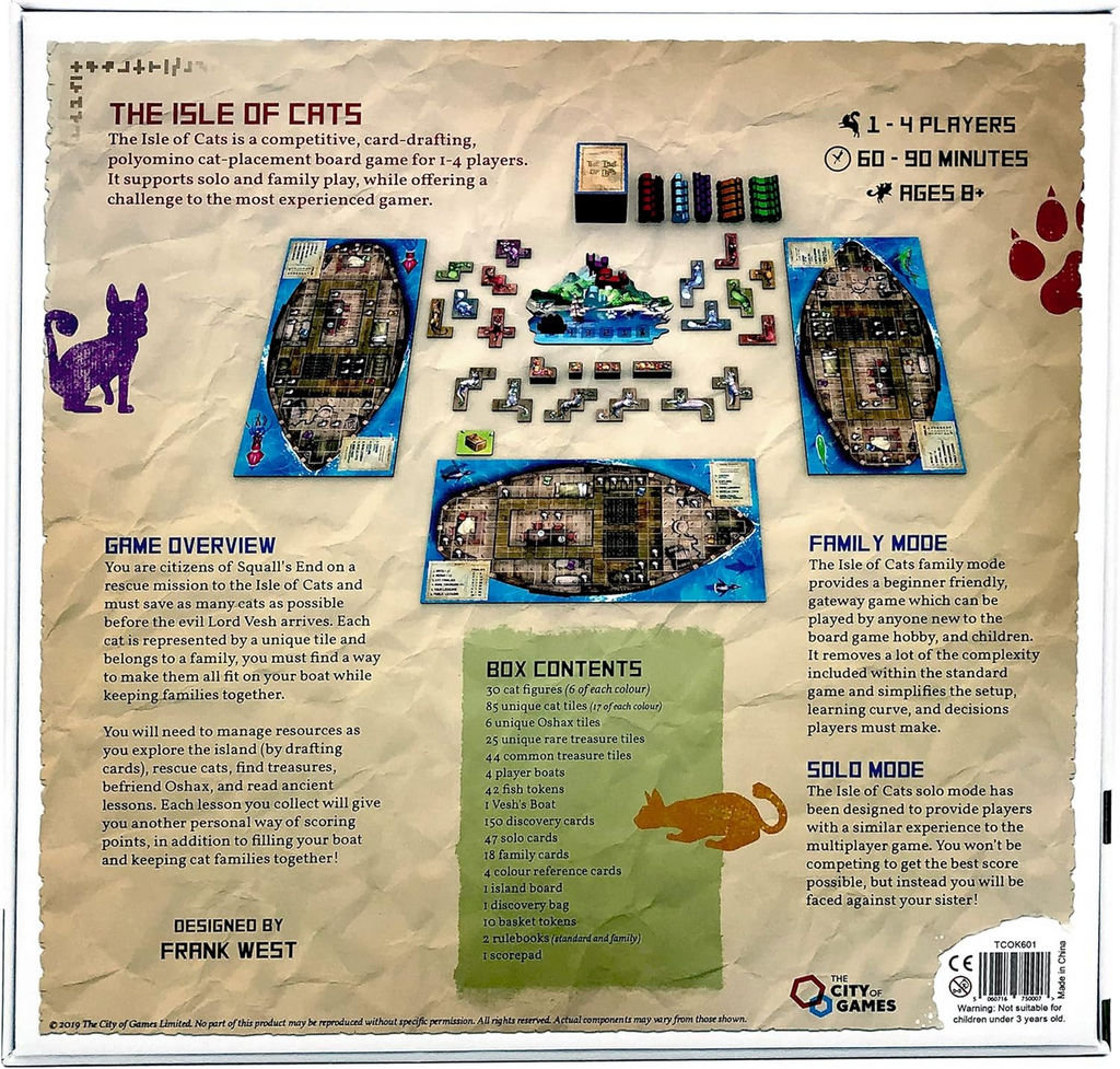 City Of Games The Isle Of Cats Refreshed Edition Strategic Cat Rescue Board Game TCOK625