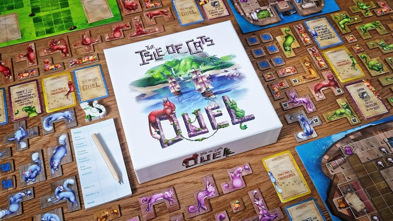 City Of Games The Isle of Cats Duel Strategic TwoPlayer Cat Rescue Board Game TCOK680