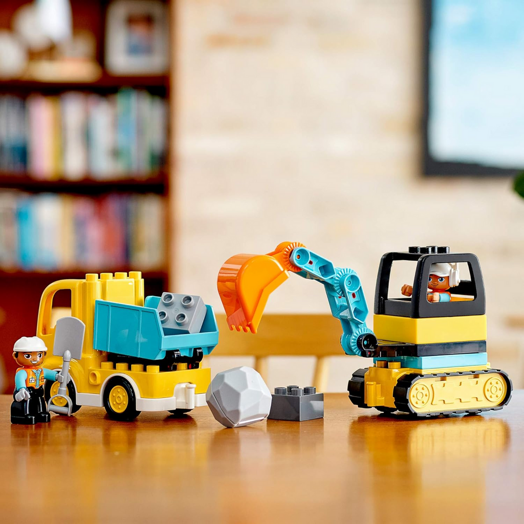 LEGO DUPLO Construction Truck and Tracked Excavator Building Site Toy Kids Ages 2 and Up Digger Tipper Truck Building Set New 2020 LEGO 10931