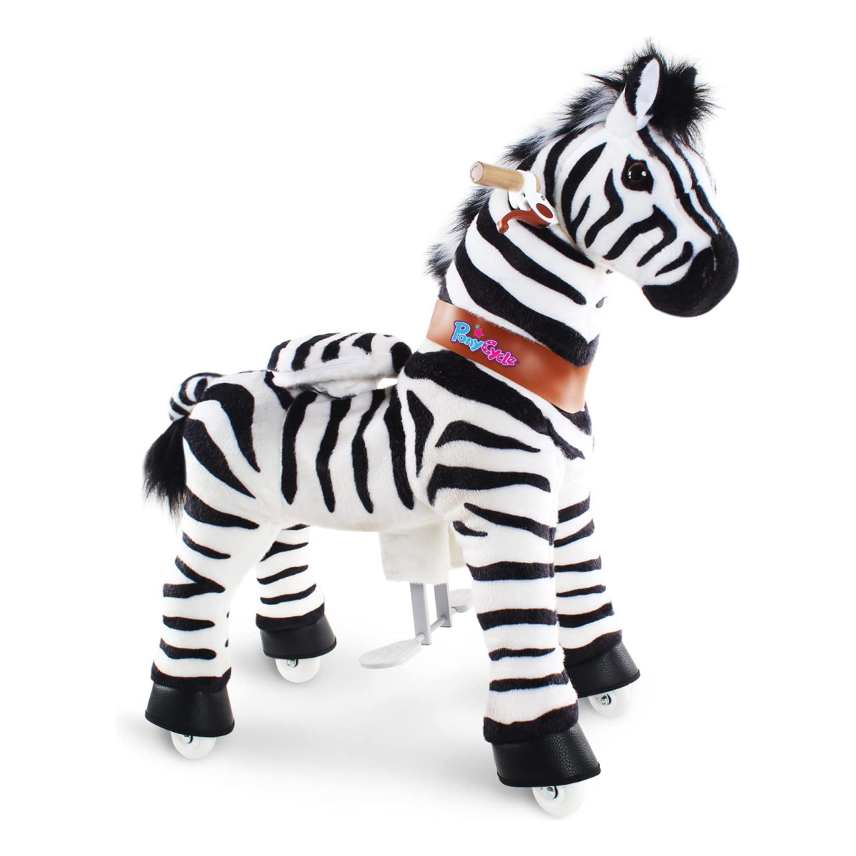 PonyCycle Zebra Ride On Toy Walking Rocking Animal Kids Ages 4 to 7 Max Load 88 Pounds UX468
