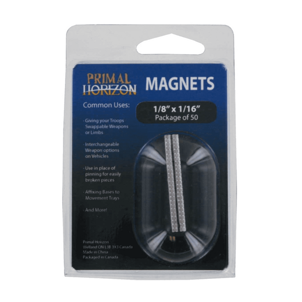 Primal Horizon Primal Horizon Magnets 1/8 x 1/16Package of 50 Miniature Magnets PHZ10003