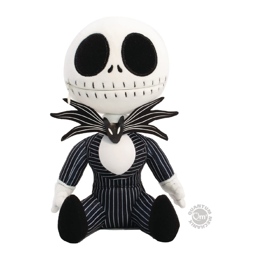 QMx Jack Skellington Zippermouth Plush High-Quality Collectible Plush Toy, Nightmare Before Christmas Character, Soft Stuffed Doll for Fans and Kids, Perfect Gift QMDSS23