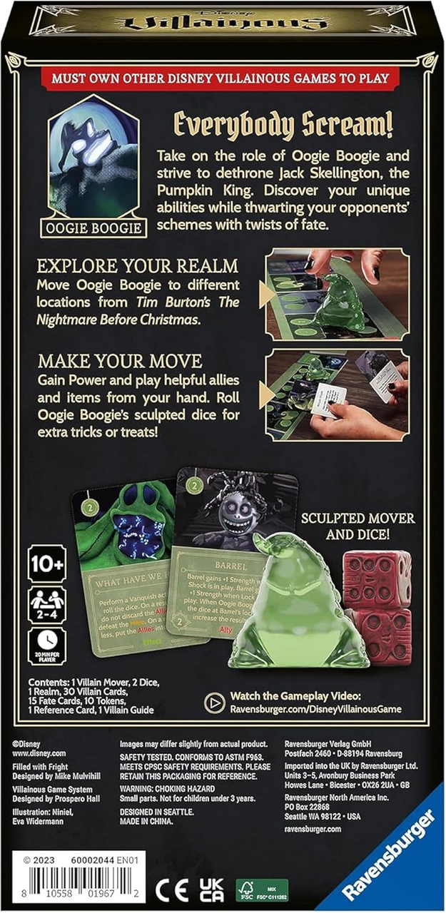 Ravensburger Disney Villainous Filled With Fright ExpansionStrategy Board Game RVB60002044