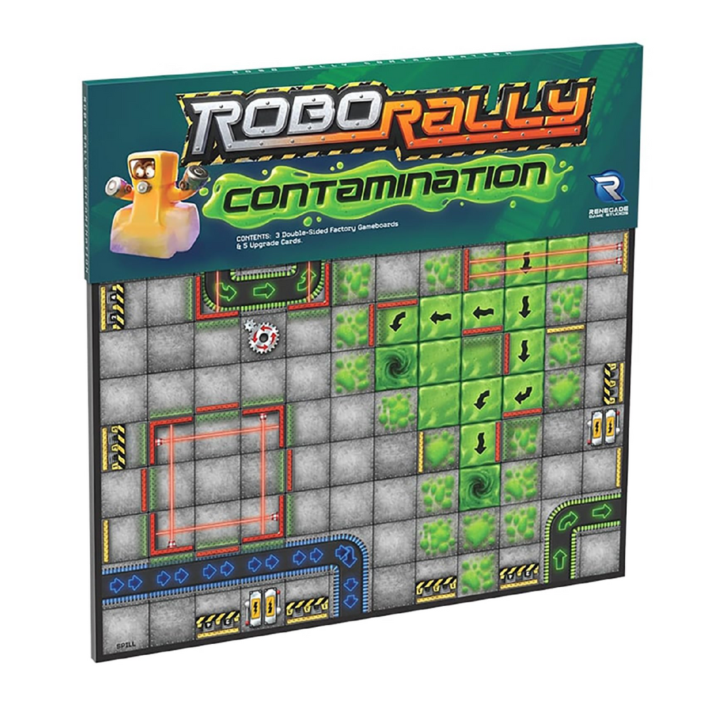 Renegade Game Studios Robo Rally Contamination Expansion Racing Board Game Trap Doors Chop Shop Cards Ages 12 Plus 2 to 6 Players Playtime 45 to 90 Minutes RGS02751