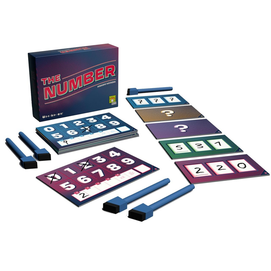 Repos Production The Number Party Game Fun Risk Taking Strategy Board Game for Family Game Night Great Family Game for Kids and Adults Ages 8 Plus 3 to 5 Players Average Playtime 15 Min TN EN01