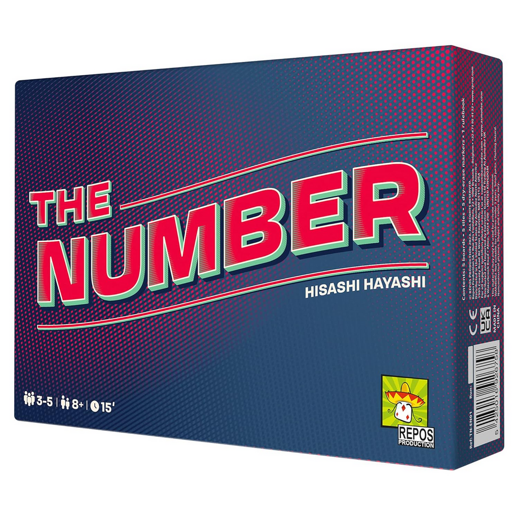 Repos Production The Number Party Game Fun Risk Taking Strategy Board Game for Family Game Night Great Family Game for Kids and Adults Ages 8 Plus 3 to 5 Players Average Playtime 15 Min TN EN01