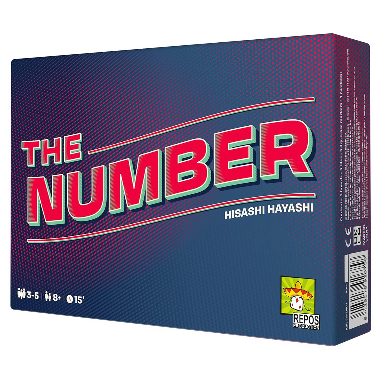 Repos Production The Number Party Game Fun Risk Taking Strategy Board Game for Family Game Night Great Family Game for Kids and Adults Ages 8 Plus 3 to 5 Players Average Playtime 15 Min TN EN01