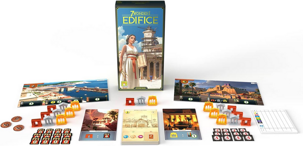 Repos Production 7 Wonders Edifice Board Game EXPANSION Ancient Civilization Building Strategy Game Fun Family Game for Kids and Adults Ages 10 Plus 3 to 7 Players Average Playtime 30 Mins SV05EN