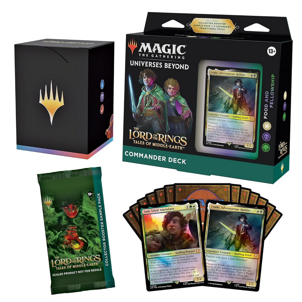 Magic The Gathering CCG Universes Beyond The Lord of the Rings Tales of Middle Earth Commander Deck Food and Fellowship (White-Black-Green) Single Pack WOC-D15250000-FoodandFellowship