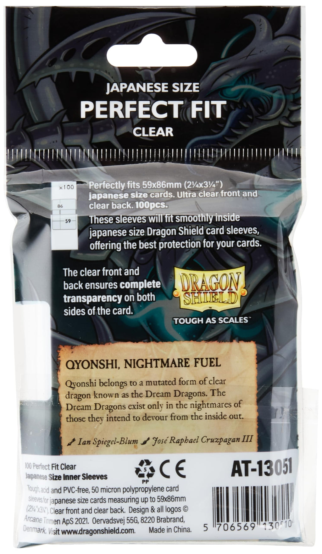 Dragon Shield Sleeves: Perfect Fit Japanese Inner Sleeve Clear Qyonshi ( 100 ct )