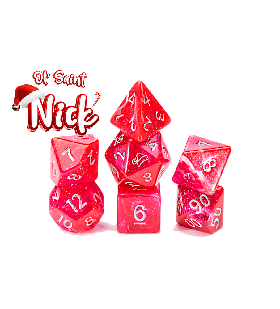 Gate Keeper Games and Dice Aether Dice Ol Saint Nick Christmas 7 die Sets Role Playing Games GKGAE117