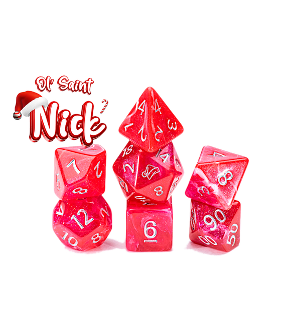 Gate Keeper Games and Dice Aether Dice Ol Saint Nick Christmas 7 die Sets Role Playing Games GKGAE117