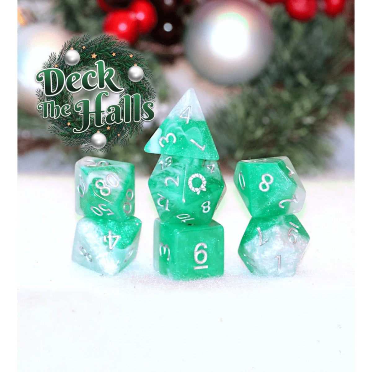 Gate Keeper Games and Dice Aether Dice Deck the Halls Christmas 7 die Sets Role Playing Games GKGAEH27