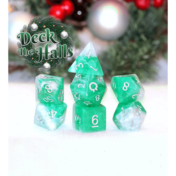 Gate Keeper Games and Dice Aether Dice Deck the Halls Christmas 7 die Sets Role Playing Games GKGAEH27
