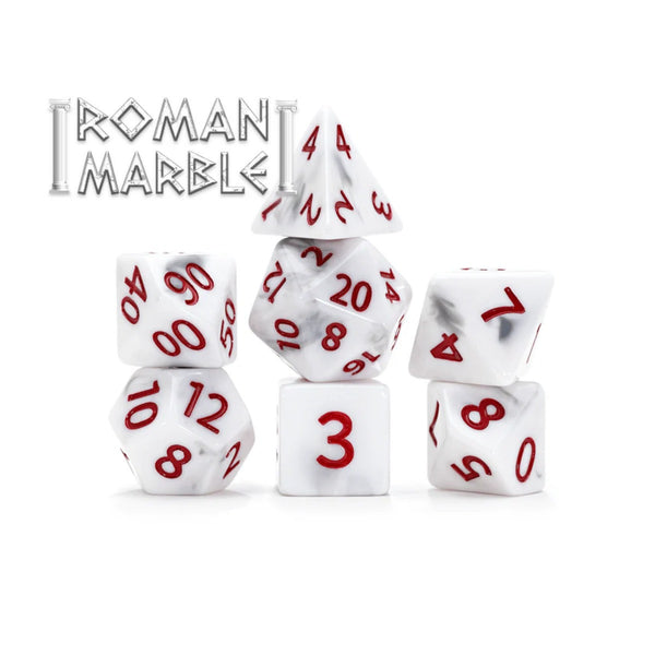 Gate Keeper Games and Dice Alea Simplex Dice Roman Marble 7 die Sets Role Playing Games GKGSG78