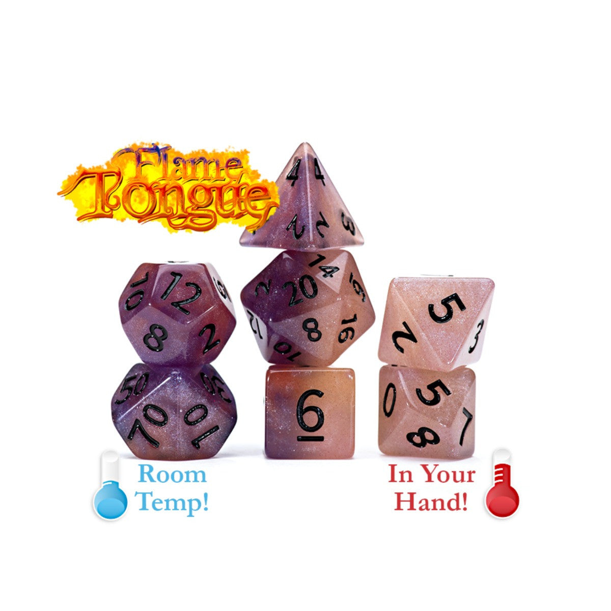 Gate Keeper Games and Dice Chromomancy Dice Flame Tongue 7 die Sets Role Playing Games GKGCH3414
