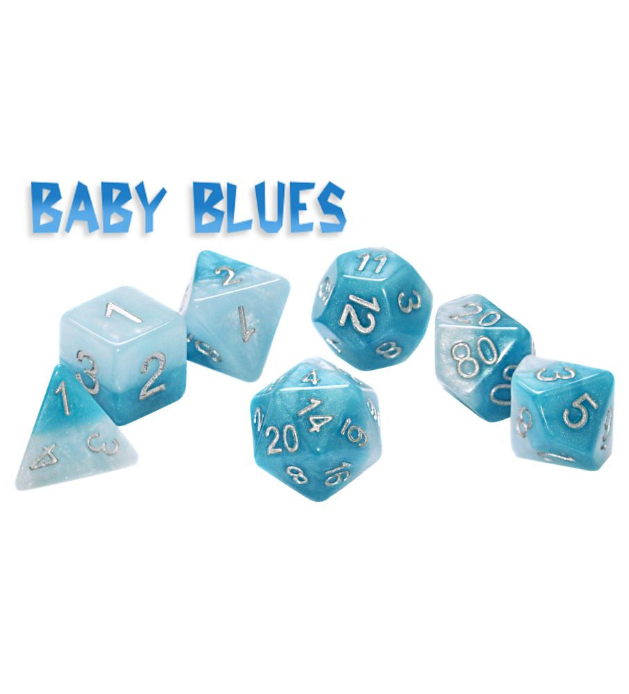 Gate Keeper Games and Dice Halfsies Dice Baby Blues 7 die Sets Role Playing Games GKGH33