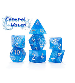 Gate Keeper Games and Dice Halfsies Dice Control Water 7 die Sets Role Playing Games GKGH5332