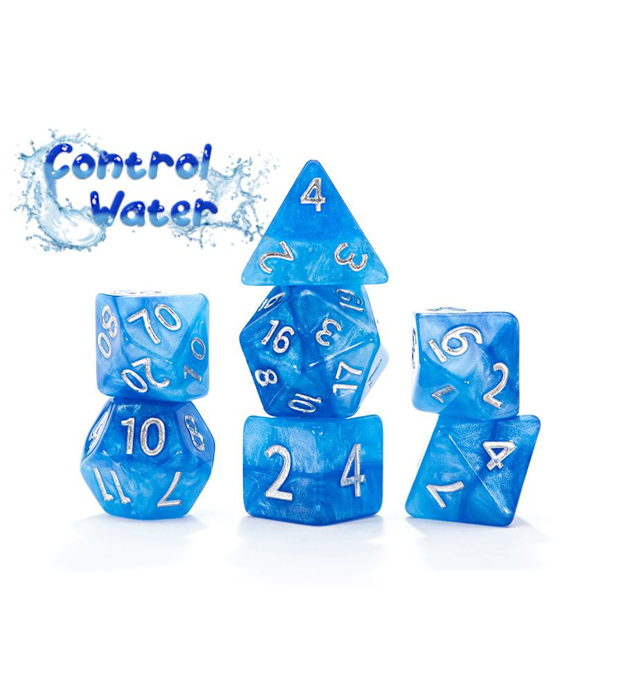 Gate Keeper Games and Dice Halfsies Dice Control Water 7 die Sets Role Playing Games GKGH5332