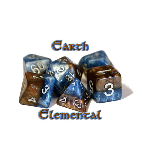 Gate Keeper Games and Dice Halfsies Dice Earth Elemental 7 die Sets Role Playing Games GKGH536