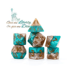 Gate Keeper Games and Dice Halfsies Dice Liberty Dice 7 die Sets Role Playing Games GKGH02