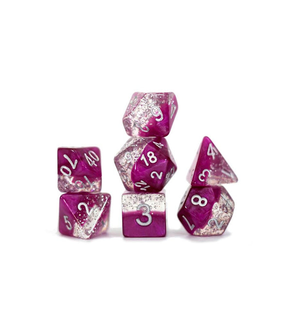 Gate Keeper Games and Dice Halfsies Dice Glitter Wine 7 die Sets Role Playing Games GKGHG01