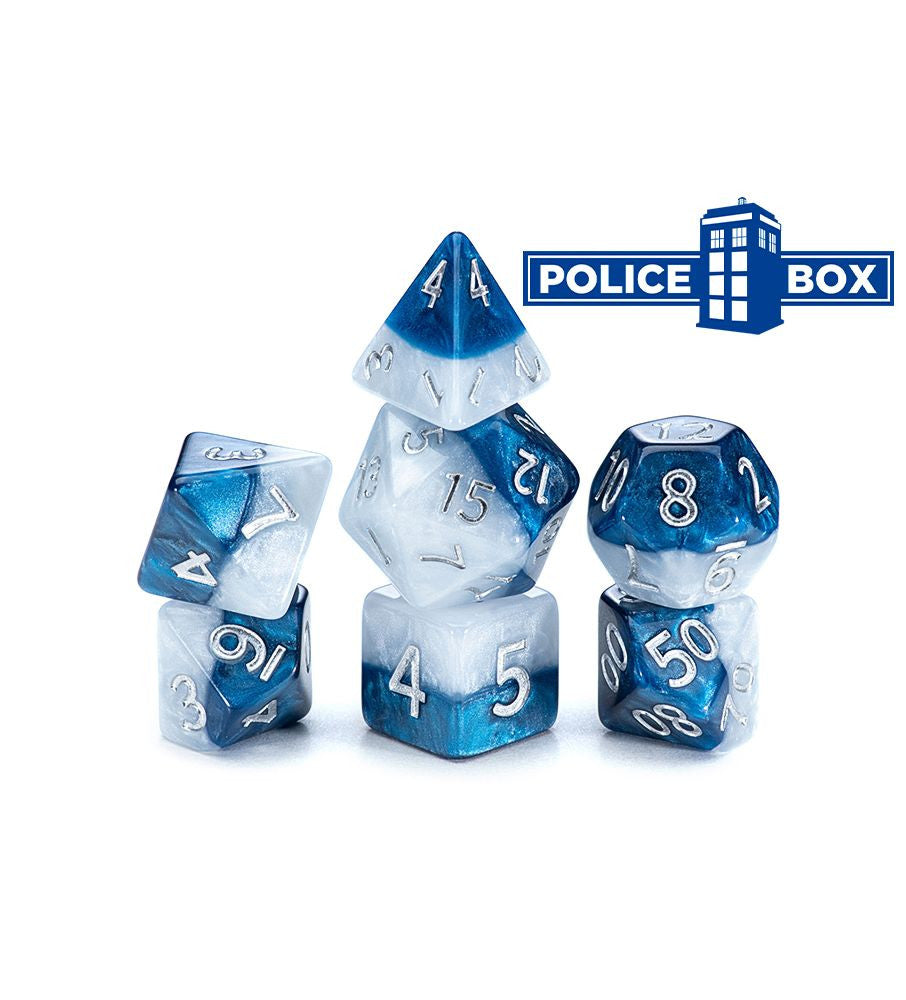 Gate Keeper Games and Dice Halfsies Dice Police Box 7 die Sets Role Playing Games GKGH37
