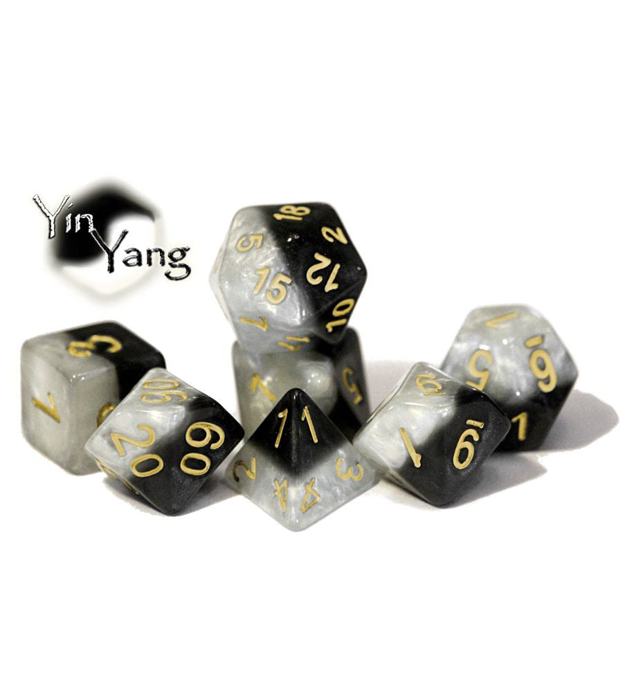 Gate Keeper Games and Dice Halfsies Dice Yin Yang 7 die Sets Role Playing Games GKGH578