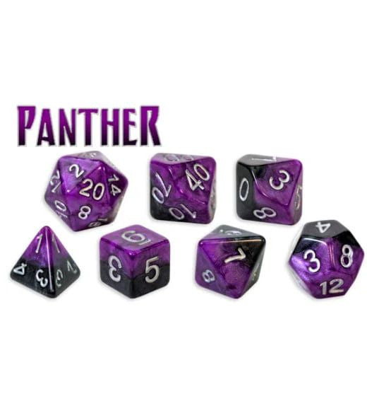 Gate Keeper Games and Dice Halfsies Dice Panther 7 die Sets Role Playing Games GKGH58