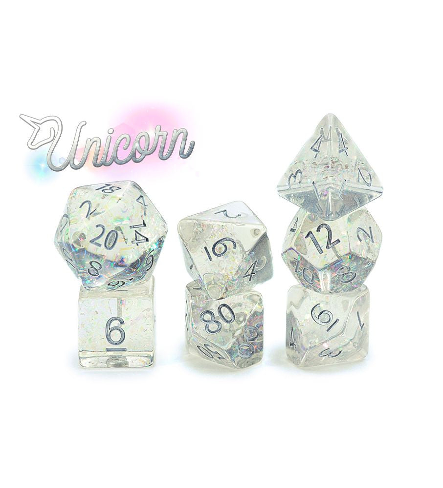 Gate Keeper Games and Dice Holographic Dice Unicorn 7 die Sets Role Playing Games GKGHL000