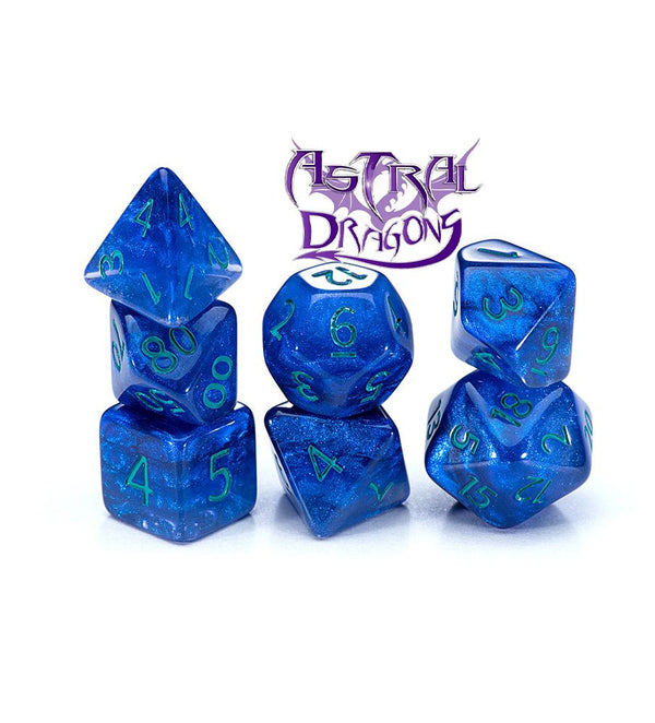 Gate Keeper Games and Dice Holographic Dice Astral Dragons 7 die Sets Role Playing Games GKGHL3333