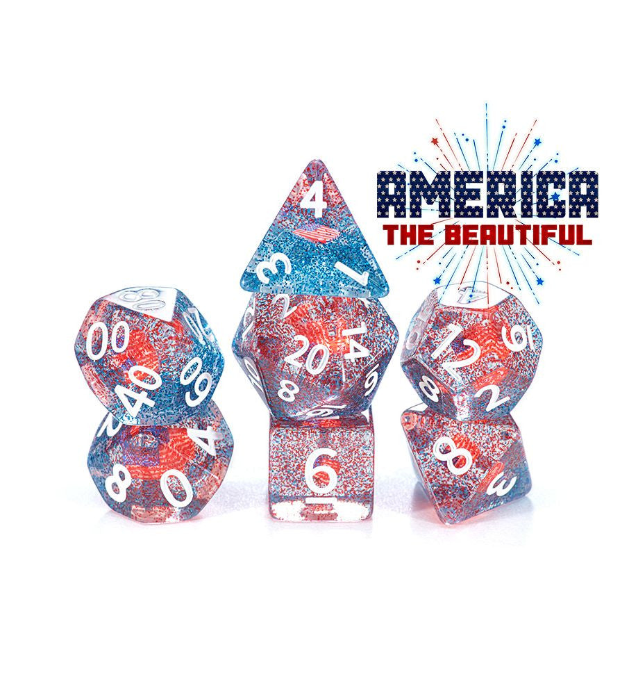 Gate Keeper Games and Dice Inclusion Dice America the Beautiful 7 die Sets Role Playing Games GKGID173