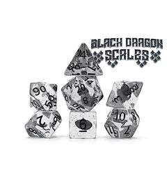 Gate Keeper Games and Dice Inclusion Dice Black Dragon Scales 7 die Sets Role Playing Games GKGID8D
