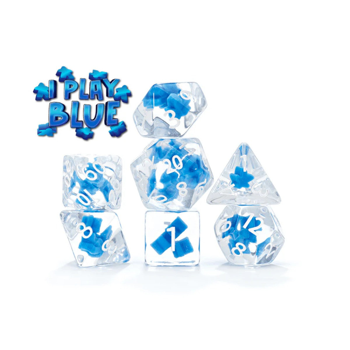 Gate Keeper Games and Dice Inclusion Dice I Play Blue 7 die Sets Role Playing Games GKGID3M